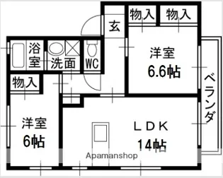 アトレ安堂寺【B202号室】の間取り