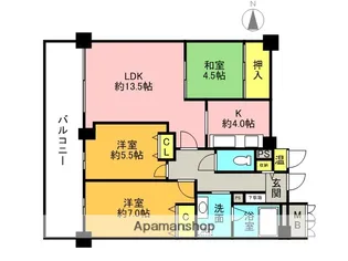 ラピタス31西宮【1909号室】の間取り