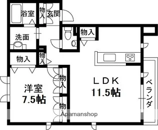 シャーメゾン丸橋【C101号室】の間取り