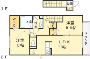 チェリーハウスIIB棟【2階】の間取り