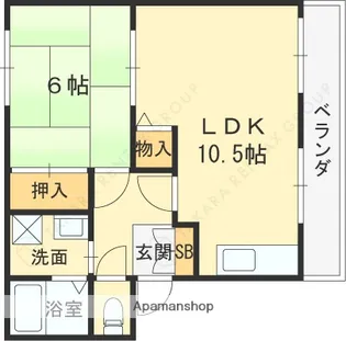クレアトールB【102号室】の間取り