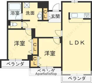 ロイヤル苦楽園【204号室】の間取り