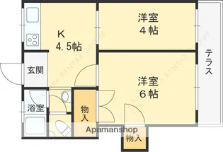 濱田マンション【1階】の間取り
