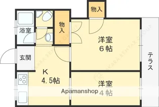濱田マンション【1階】の間取り
