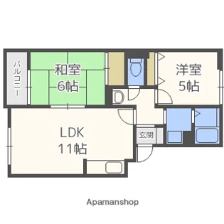 ビューラー藤木【3階】の間取り