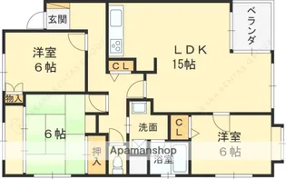 グリーンヒル夙川【3階】の間取り