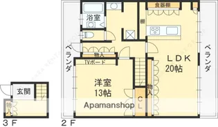 メゾン西宮【2Bー2号室】の間取り
