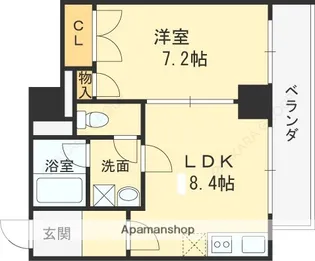 ラ・セーヌ西宮【201号室】の間取り