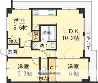 ジョイ・ディール【201号室】の間取り
