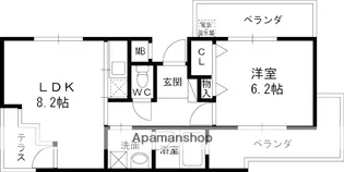 フィーノ西宮北口【2階】の間取り