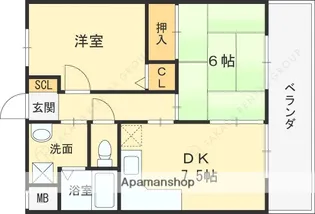 グッドヴィレッジ1番館【203号室】の間取り