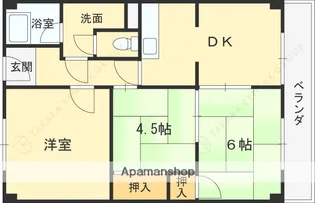 上甲東園マンション【1階】の間取り