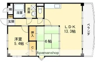 兵庫県尼崎市南清水【マンション】の間取り