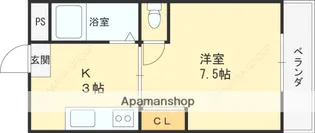 ハイム甲風園【3階】の間取り