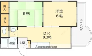 第2庭園ハイツ【2階】の間取り