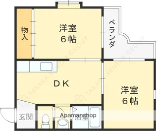 第2庭園ハイツ【2階】の間取り