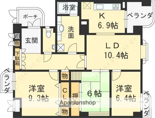 兵庫県西宮市松下町【マンション】の間取り