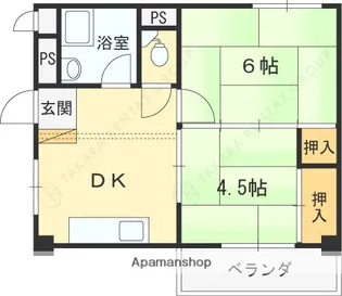 ヴィラ甲風園【4階】の間取り