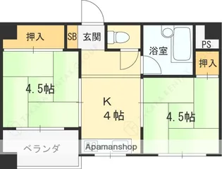ヴィラ甲風園【3階】の間取り