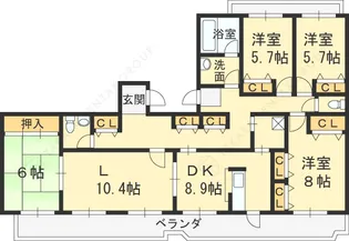 グリーンビュー2号館【1階】の間取り
