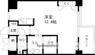 兵庫県西宮市染殿町【マンション】の間取り