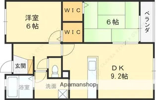ソレアード甲東園【2階】の間取り