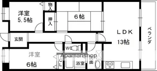 SELE,FA武庫之荘【2階】の間取り