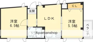 2LDKの間取り画像