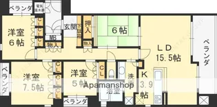 アーバンビュー甲子園口北町【6階】の間取り
