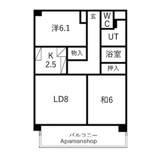 リュミエール鶴田【303号室】の間取り
