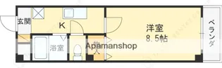 シャンブル甲東園【3階】の間取り