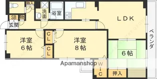 バッハレジデンス西宮上ヶ原【603号室】の間取り