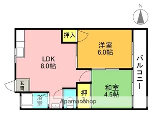 ツガワハイツ【201号室】の間取り