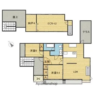 クオリア三正【401号室】の間取り