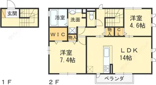 ラ ポール甲東園【2階】の間取り