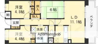 NTPRレジデンス甲子園四番町【4階】の間取り