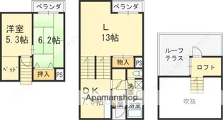 タウンハウス夙川【2階】の間取り