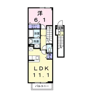 プラシード1【2階】の間取り
