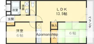 ハーモニーマンションB棟【2階】の間取り