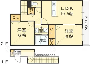 ダンデライオン門戸Ⅱ【202号室】の間取り