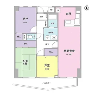 ビューメゾン津高【2階】の間取り