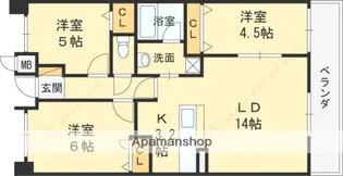 ワコーレ夙川公園ザ・テラス【202号室】の間取り
