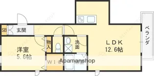 ホワイトホーク【1階】の間取り