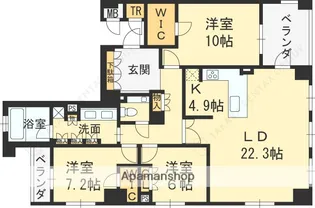 ジオ西宮北口ザ・グレイス【2階】の間取り
