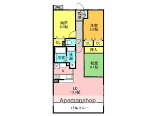 兵庫県西宮市甲子園浦風町【マンション】の間取り