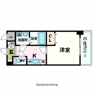 エスリード西宮北口第2【4階】の間取り