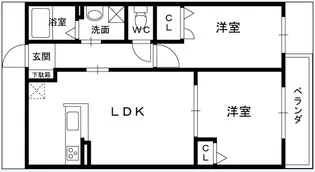 シャーメゾン豊楽【101号室】の間取り