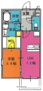 シェ・モア・グランデ西宮Ⅱ【201号室】の間取り