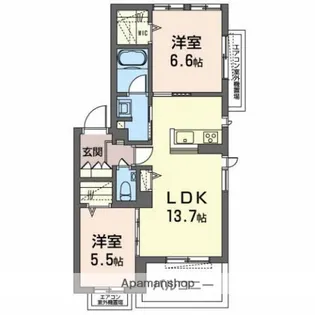 サンティエ ソレイユ【303号室】の間取り