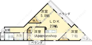 MESSAGE苦楽園三番町【2階】の間取り